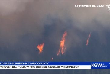 Extra resources arriving to help fight Big Hollow fire southeast of Cougar