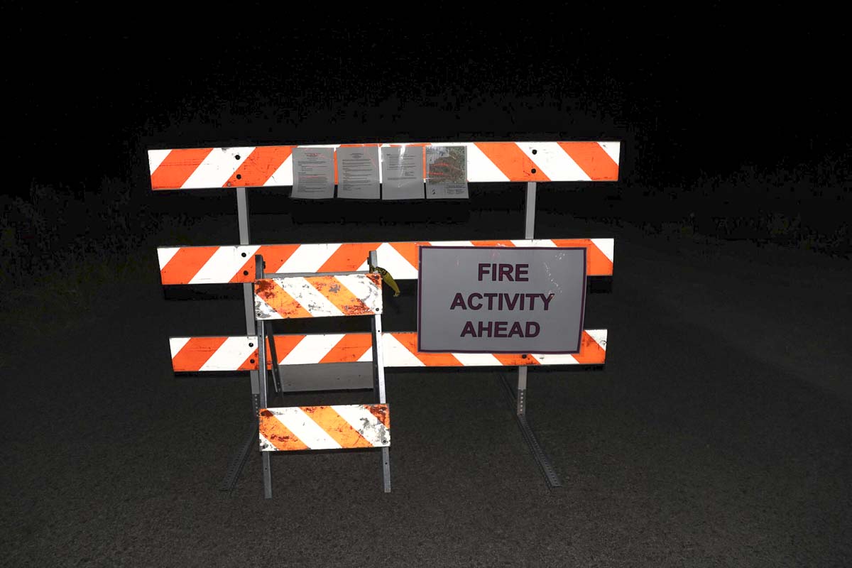 A road closed sign greets travelers on Healy Road outside of Chelatchie Prairie due to the Big Hollow wildfire in the Gifford Pinchot National Forest. Photo by Mike Schultz