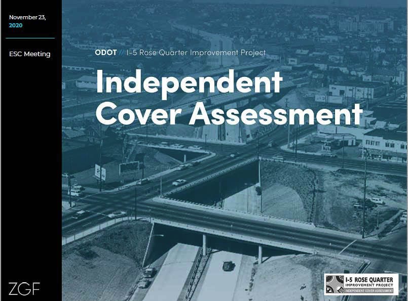 The I-5 Rose Quarter Executive Steering Group discussed numerous aspects of possible “highway covers” that could be built over the top of I-5 as part of the project. Who will pay was a critical part of the discussion. Graphic by RQIP