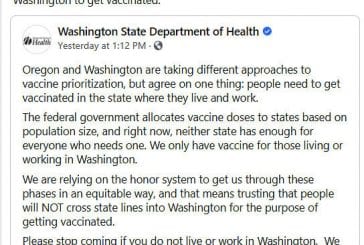Sen. Lynda Wilson seeks answers on Oregon residents’ access to vaccinations in Washington