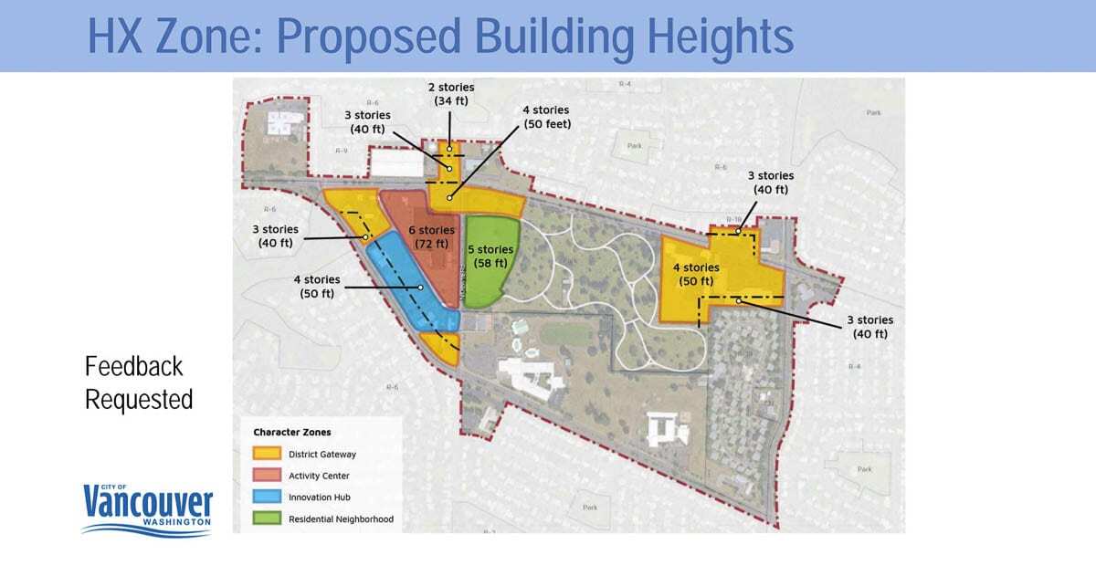 This graphic shows the latest building height proposals for The Heights District redevelopment plan. Image courtesy city of Vancouver