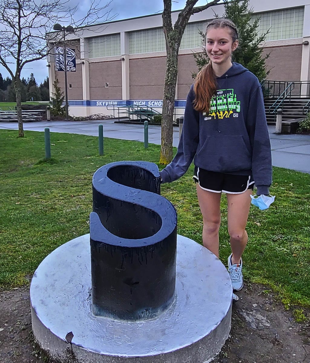 Phoebe Abbruzzese of Skyview didn’t just run while she was training for cross country. She created some works of art on a running app to share with her teammates. Photo by Paul Valencia