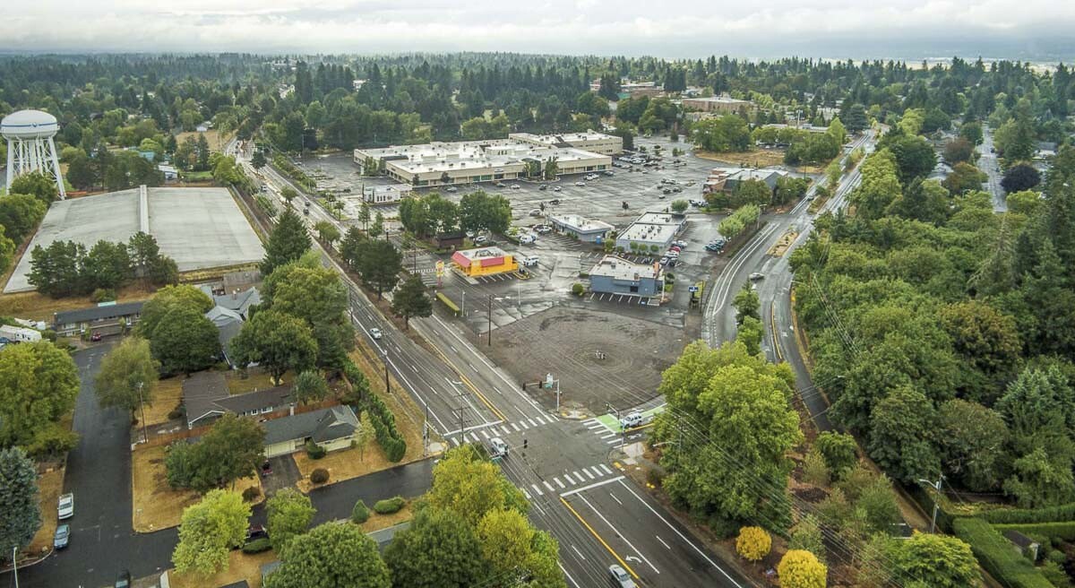 The Heights District’s Tower Mall site as seen from above. Photo courtesy city of Vancouver