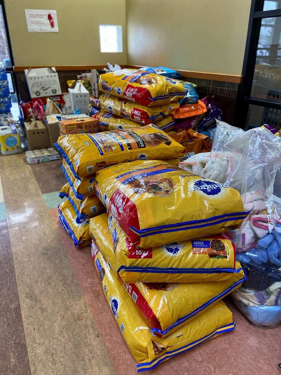 The Humane Society for Southwest Washington received 19 dogs from the Texas area and sent back a load of community-donated supplies. Photo courtesy of Humane Society for Southwest Washington