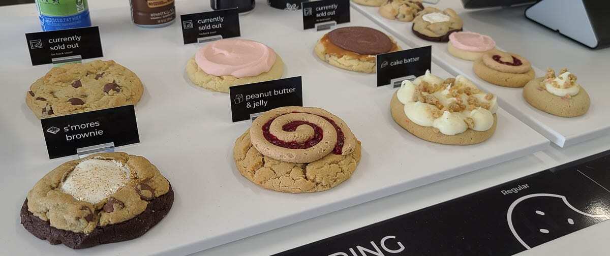 Just a sampling of the variety of cookies at Crumbl Cookies, which will hold its grand opening Friday in Hazel Dell. Photo by Paul Valencia