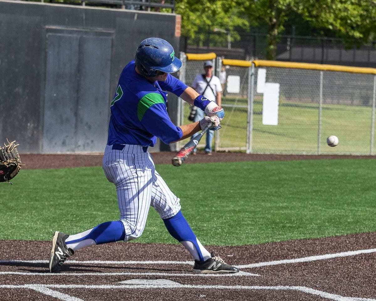 Riley McCarthy, shown here as a sophomore in 2019, is back for one final baseball season as a senior with the Mountain View Thunder. Photo by Mike Schultz