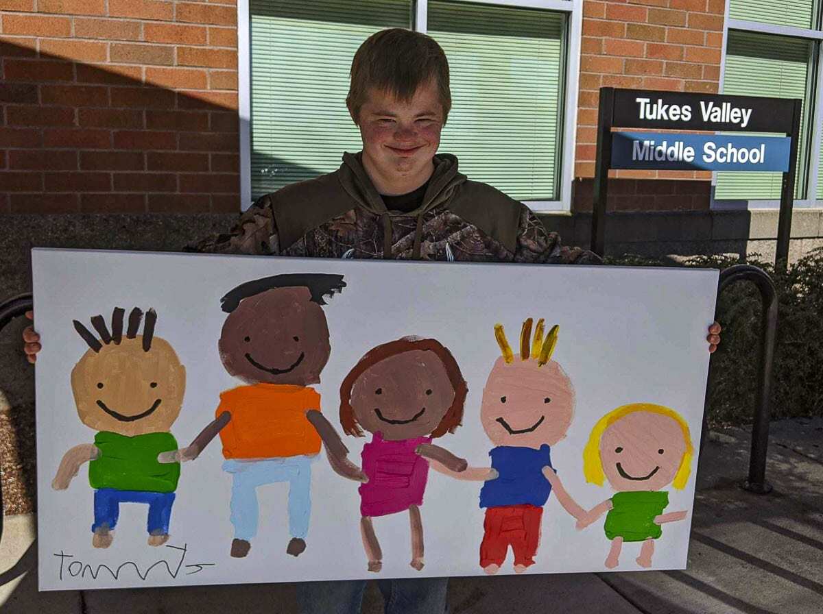 Tommy Tikka painted this picture for a display at Tukes Valley Middle School in Battle Ground. Photo courtesy of Sarah Tikka.