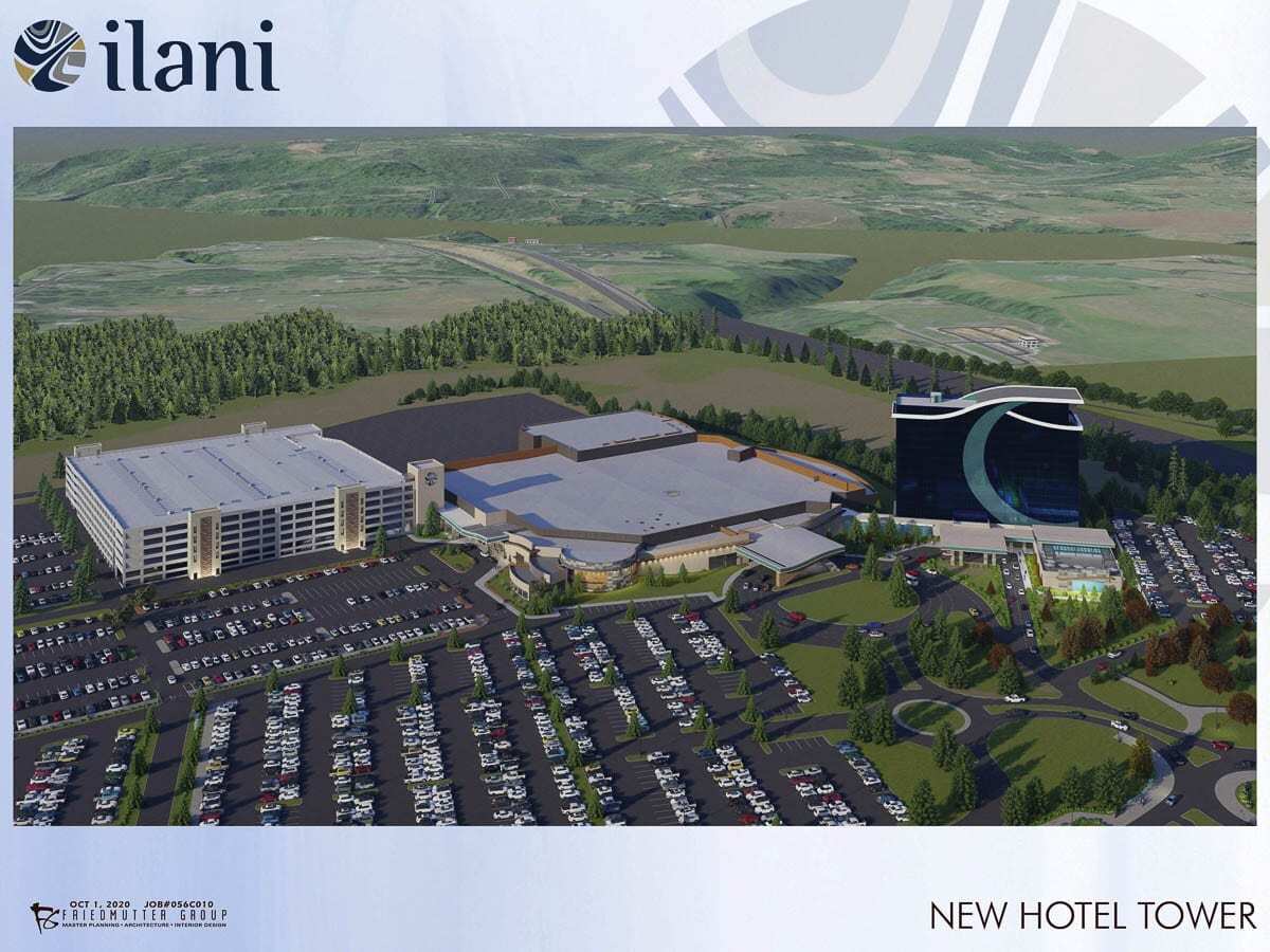 Here is the vision of the 14-story hotel at ilani. The casino held a groundbreaking ceremony on Friday. The hotel is set to open in 2023. Photo courtesy ilani.