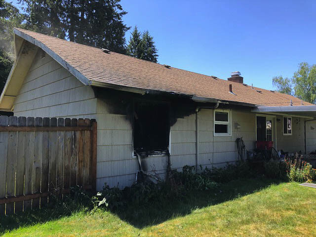 Vancouver fire units were dispatched to the report of a structure fire at 9312 NE 11st street in the French Glen section of central Vancouver. Photo courtesy of Vancouver Fire Department