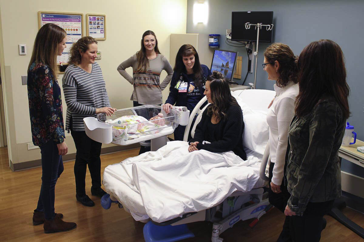 A baby, its family and staff members are shown here in this recent photo at PeaceHealth Southwest Medical Center in Vancouver. Photo courtesy PeaceHealth Southwest Medical Center