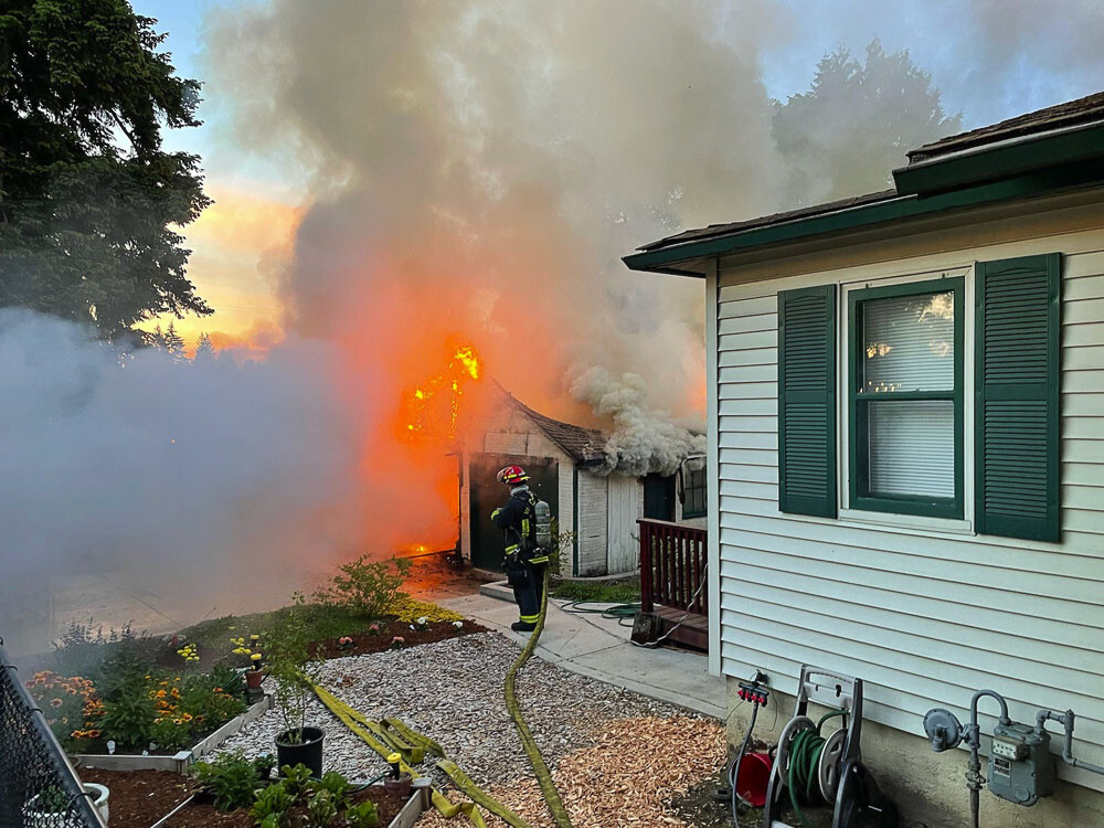 On Sun., May 31 at 5:08 a.m., the VFD was dispatched to the report of a structure fire at 2715 P Street in Vancouver. Photo courtesy of Vancouver Fire Chaplain Peter Schrater