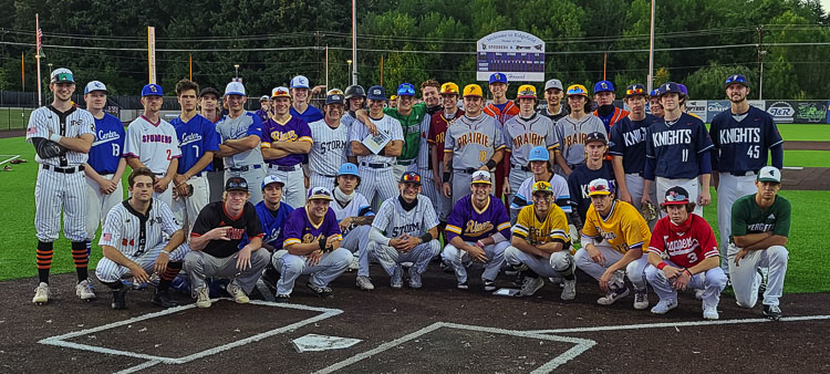 More than three dozen of the best high school senior baseball players in the region played a doubleheader Wednesday night in the Clark County Senior All-Star Games. Photo by Paul Valencia