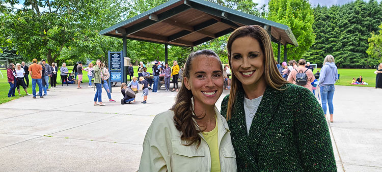 Mary Curtis and Alyssa Curran were two of the organizers for Thursday's informational meeting with Washington state Sen. Ann Rivers. Curtis, Curran, and Emily Porter (not pictured) said they are grateful that Rivers showed up to meet with everyone. Photo by Paul Valencia