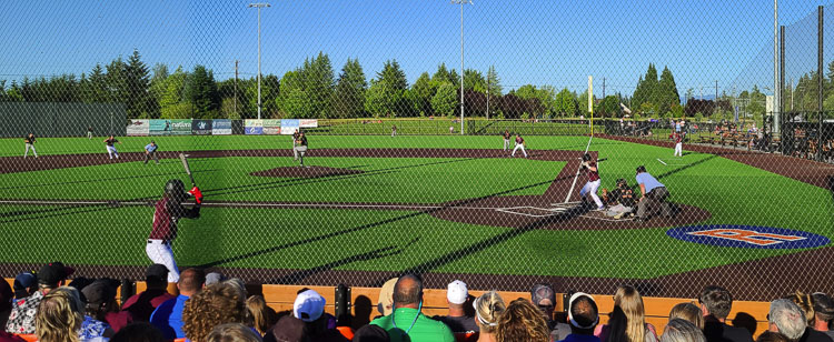 The Ridgefield Raptors return home to the Ridgefield Outdoor Recreation Complex with a 6:35 p.m. game Saturday. They also will celebrate Father’s Day with a 1:05 p.m. game. Photo by Paul Valencia