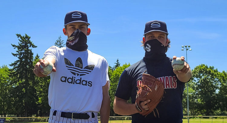 Cade Reitzenstein and Mikey Miller are two of the 10 pitchers that Skyview used last week in three victories. The Storm gave up no earned runs, threw one combined no-hitter, and threw a combined one-hitter. Photo by Paul Valencia