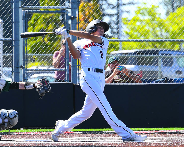 Zach Blair, shown here in the spring in his Camas uniform, plays summer ball with the Vancouver Mavericks. Blair, going into his junior year of high school, has already announced his intention to sign with Oregon State baseball. He and the Mavericks are playing this week in the Curt Daniels Invitational. Photo courtesy Kris Cavin