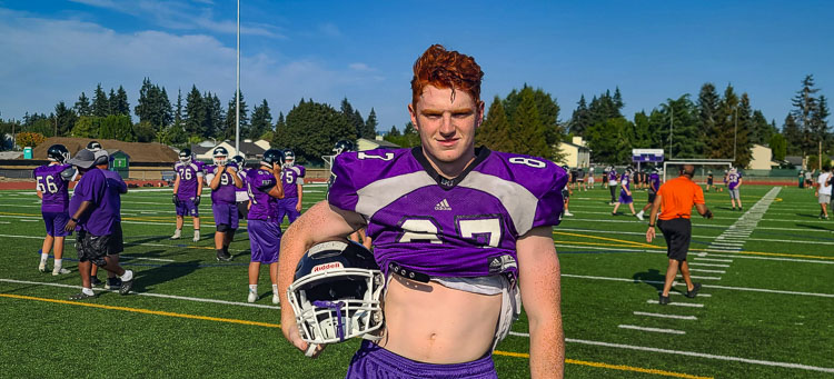 No one has worked consistently harder the past four years in the Heritage football program than Jack Warren, according to his coach. Photo by Paul Valencia