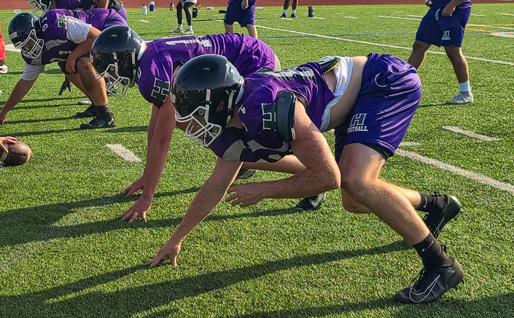 Jack Warren of Heritage plays defensive end and tight end, and he expects to be an ironman this season, hoping to never come off the field. Photo by Paul Valencia