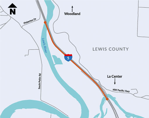 This weekend, significant congestion is expected in the afternoons and evenings during lane closures for a nearly two-mile stretch of southbound I-5 between the East Fork Lewis River and North Fork Lewis River.