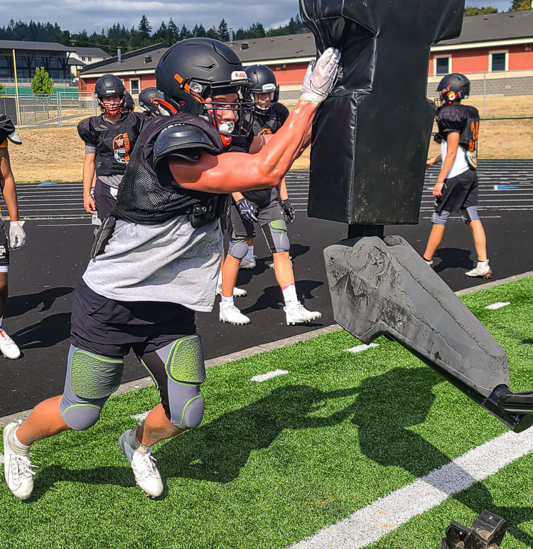 Washougal’s Thomas Brown “lived in the weight room,” according to his coach, and is “ripped” heading into his senior season. Photo by Paul Valencia