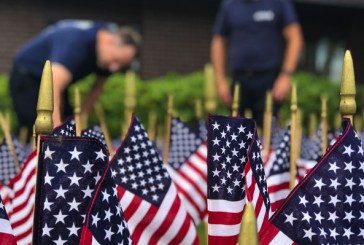 343 Flags posted to honor fallen 9/11 firefighters