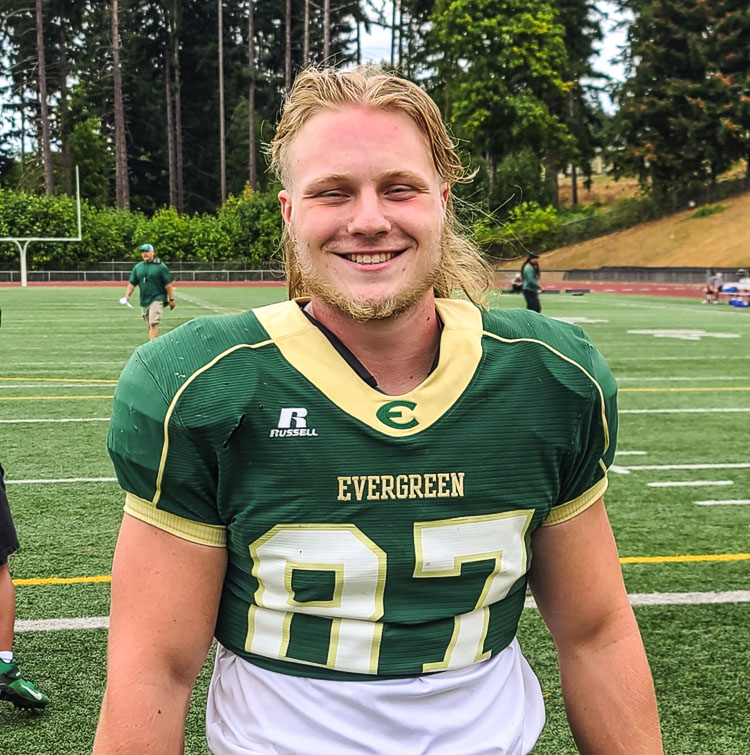 Evergreen football standout Gary McCulley says he likes who he has become but there is always room for improvement. Photo by Paul Valencia