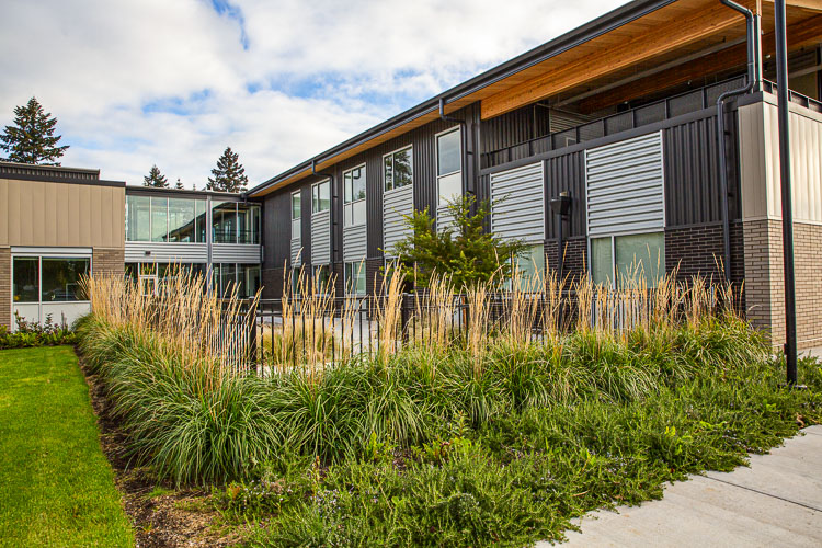 The build comprised innovations and modernization to allow more efficient learning spaces and campus access including the two-story frames. Photo courtesy of Vancouver Public Schools