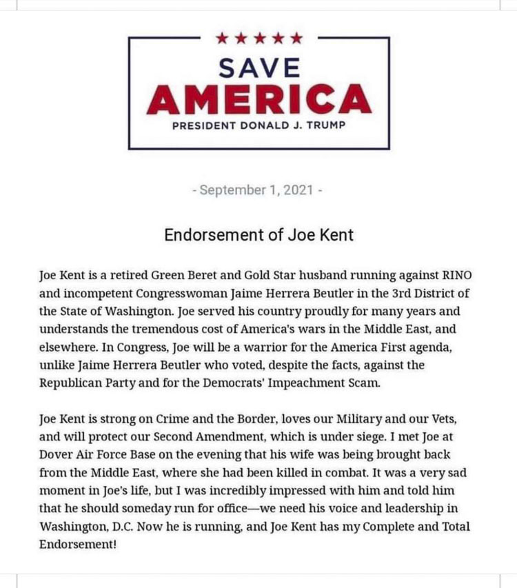 Yacolt resident Joe Kent is one of three Republican challengers to incumbent Jaime Herrera Beutler.