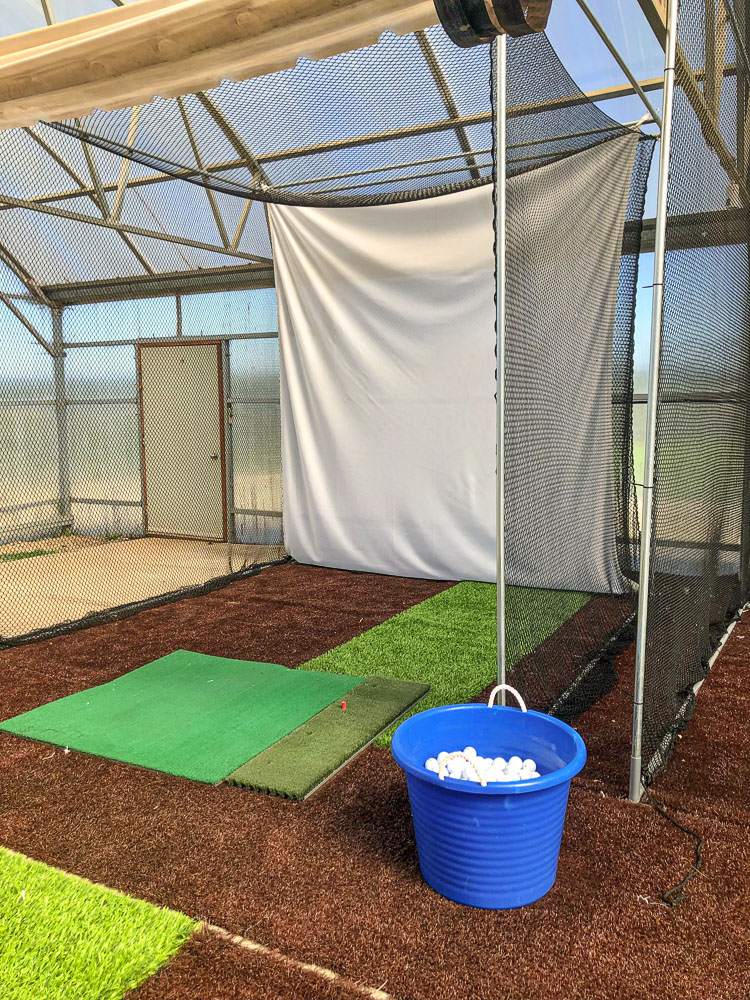 Two cages inside the Golf House provide a place for students to practice their long game. Photo courtesy Ridgefield School District