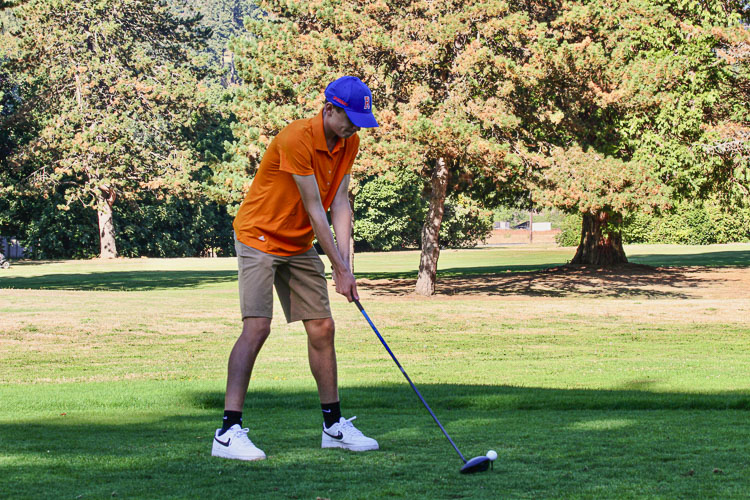 View Ridge Middle School’s Jamison McCann focuses on the ball during match play. Photo courtesy Ridgefield School District