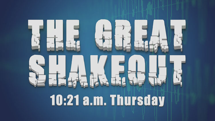 Washington residents are asked to take a minute on Thursday to practice what they would do in the event of an earthquake during the Great ShakeOut, an annual day of preparedness around the world.