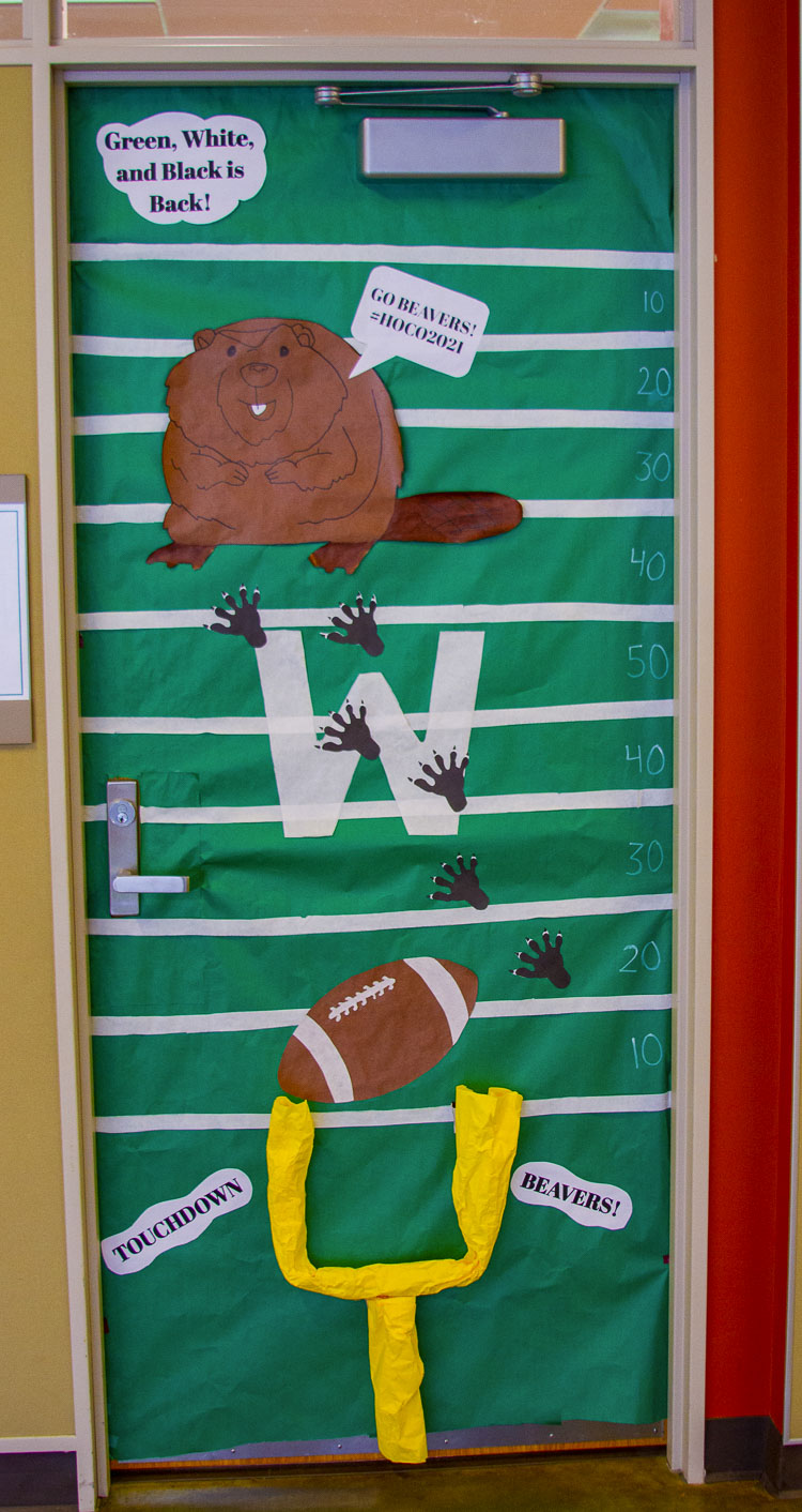 In addition to honoring the old Homecoming traditions, WHS introduced new ones including a door decoration competition and fundraisers. Photo courtesy Woodland School District