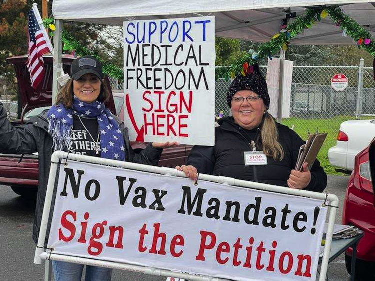 Proponents of a ban on mandates in Clark County that they believe cause discrimination based on someone’s health status, such as vaccination status, are making a final push to gather signatures on a petition by Sunday. Photo courtesy Rob Anderson