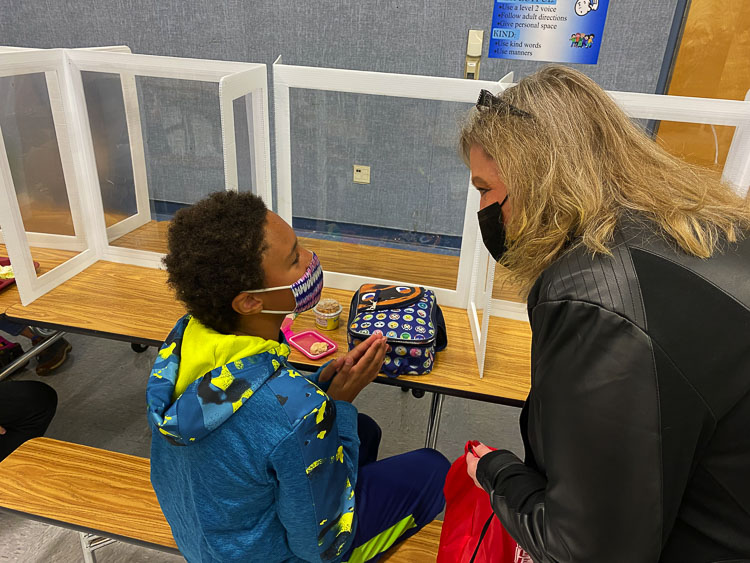 Thomas Wilkes is shown here with Gause Elementary School Principal Tami Culp. Photo courtesy Washougal School District