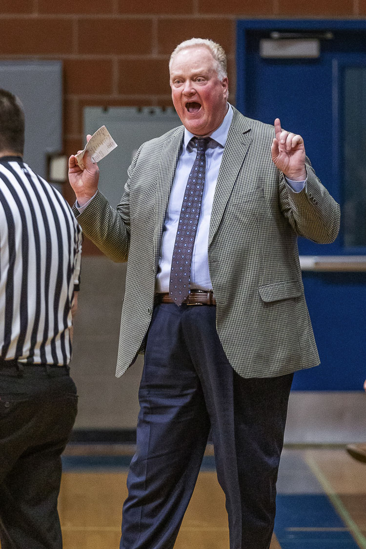 David Long, shown here in 2019, said his biggest regret in his decades of coaching basketball is the way he treated officials earlier in his career. He remains opinionated on the sideline, but he said he has matured considerably through the years. Photo by Mike Schultz