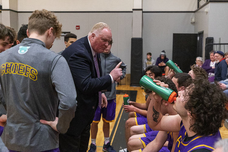 David Long, shown here in this 2020 photo, has been coaching basketball at Columbia River High School for more than 30 years. He is retiring after this season. Photo by Mike Schultz