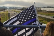 Community shows its respect by showing up to overpasses on procession route