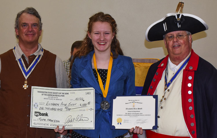 Elizabeth Swift, a sophomore at Ridgefield High School, placed first at state for her George S. & Stella M. Knight Essay Award essay entitled “The Power of A Forgotten Few.” Photo courtesy of Sons of The American Revolution