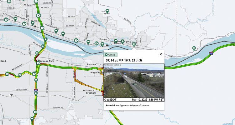 Travelers who use State Route 14 between Camas and Washougal will encounter full eastbound closures of the highway, for guardrail repair work this weekend.