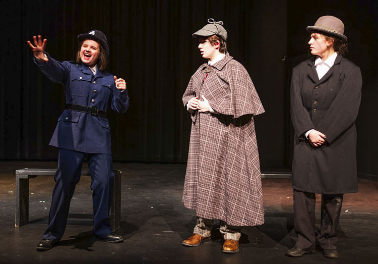 Battle Ground High School's Drama club is putting a comedic twist on Sherlock Holmes with "Baskerville." Photo courtesy Glen Erickson