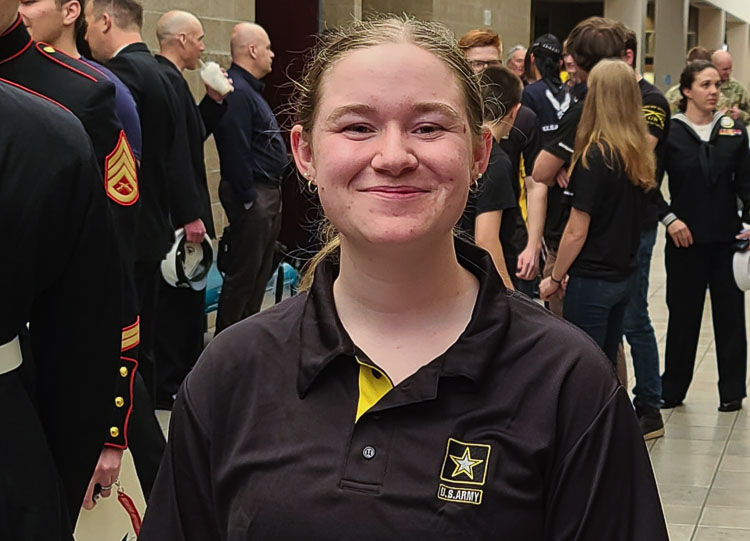 Natasha Young of Battle Ground High School plans on becoming a combat medic. Photo by Paul Valencia
