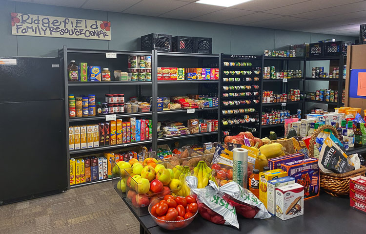 The food pantry at the Ridgefield Family Resource Center helps provide for the needs of many Ridgefield families in need. Photo courtesy Ridgefield School District