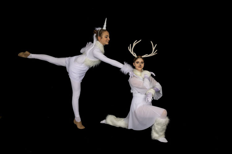 River HomeLink students Olivia Issue and Averi Mason in their production of "The Lion, the Witch and the Wardrobe." Photo courtesy Battle Ground School District