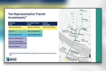 It’s light rail along I-5 to Evergreen Blvd. – a resurrection of the CRC