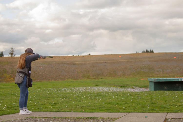 Competitive shooting events include trap, skeet, and clay shooting. Photo courtesy Woodland School District
