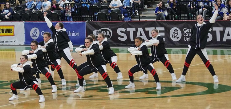 The Union Titans dance team shines at state competition. Photo courtesy Union dance team