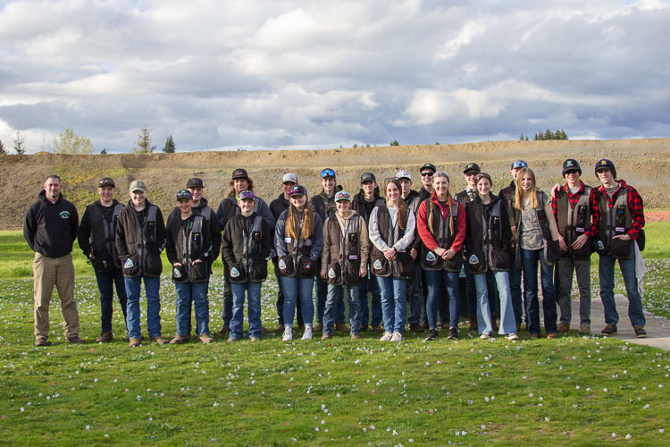 Woodland High School's 24-member trap team also includes students from other districts in Clark and Cowlitz counties. Photo courtesy Woodland School District