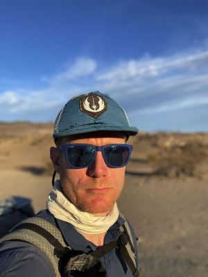 Cameron Hummels took a selfie during a break as he hiked Death Valley in four days. Photo courtesy Cameron Hummels