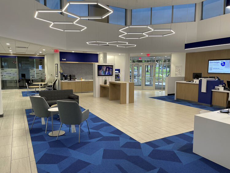 The extensive remodel brings a new look and feel along with award-winning design enhancements to improve the banking experience for local customers. Photo courtesy U.S. Bank