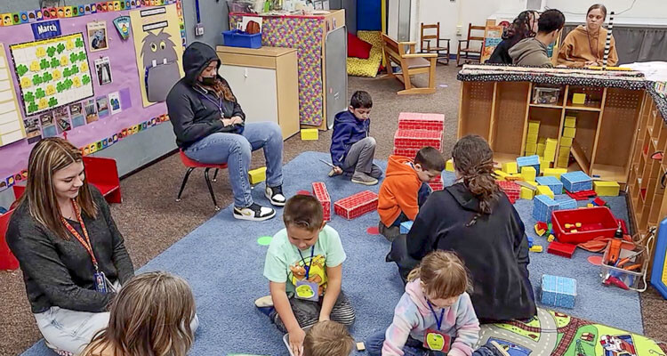 The new BG Preschool will be similar to Prairie Preschool, where high school students work with preschoolers as part of their own education. Photo courtesy Battle Ground School District